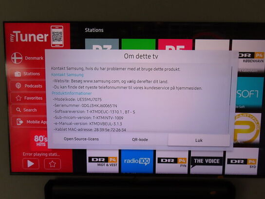 55" smarttv, SAMSUNG UE55MU7075