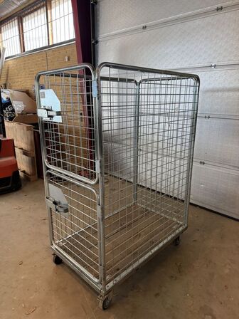 Transportbur med todelt låge & træbund