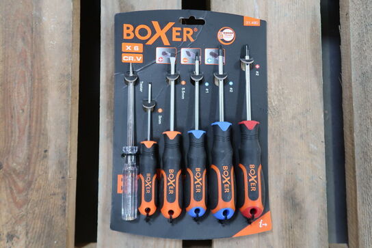 4 pk. Boxer skruetrækkersæt med 2-komponent greb 6 dele