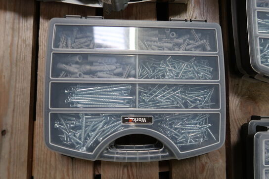 2 pk. Work-it Plugs og skruer i sortimentskasse med 390 dele