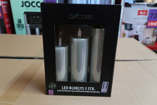 4 pk. LED-lys sæt med 3 stk. og fjernbetjening mint