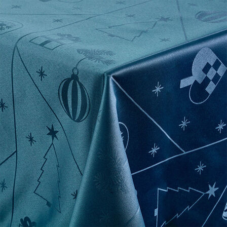 Nordisk Tekstil Juletid damask dug blå 140x320 cm