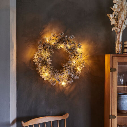 2 stk. Sirius Alfi grankrans Ø45cm 15 LED lys hvid