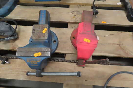 Bænksliber SCANTOOL, overfræser samt 2 stk. skruestik 