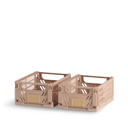 12 pk. Stabelbar foldekasse sand 17x12,5 cm 2 stk.