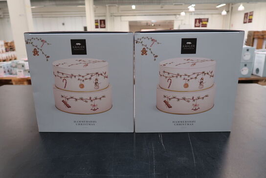 2 pk. KÄHLER Hammershøi Christmas 2023 kagedåse Ø20+Ø22 cm