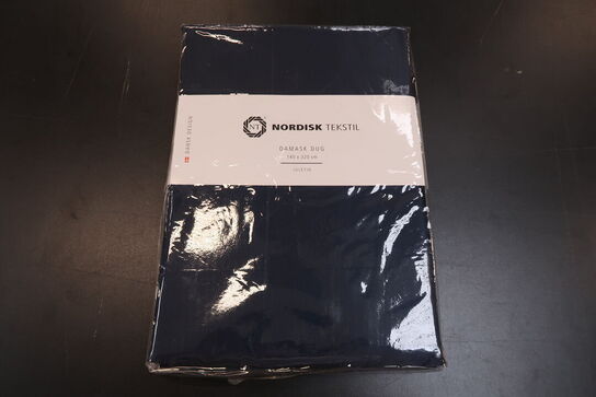 Nordisk Tekstil Juletid damask dug blå 140x320 cm