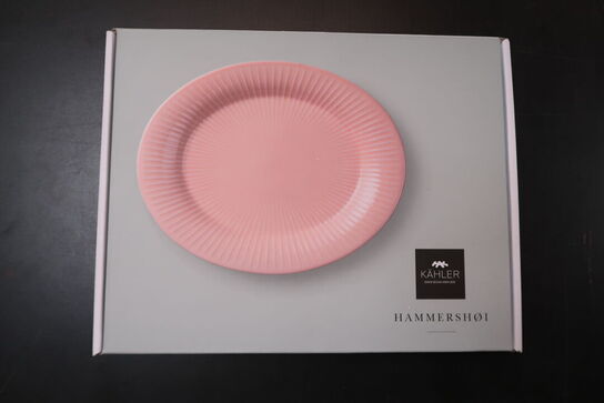 Kähler Hammershøi ovalt fad lyserød 28,5 cm