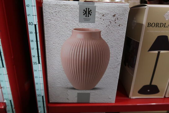 Knabstrup Keramik Ripple vase lyserød H27 cm