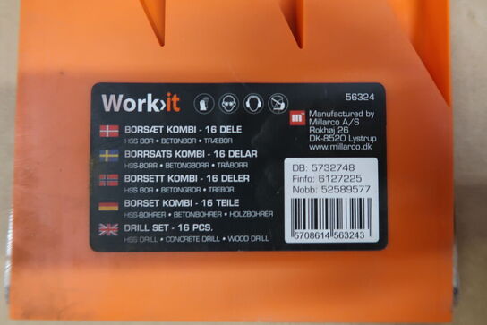 2 pk. MILLARCO TIL TRÆ, MUR OG METAL BORSÆT 16 DELE