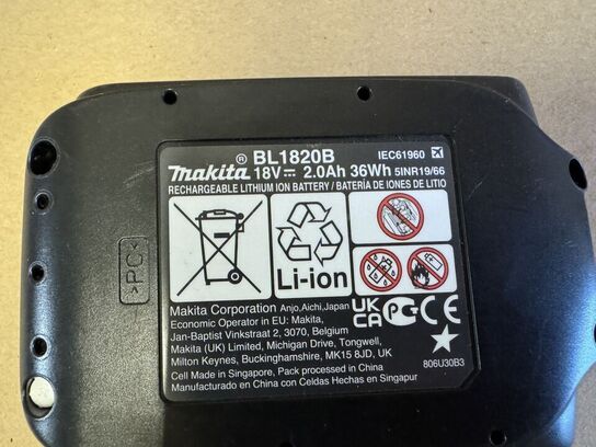 2 stk. Makita BL1820B - Batteri 2,0Ah