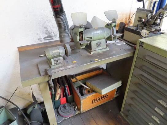 Filebænk med 2 stk. slibemaskiner