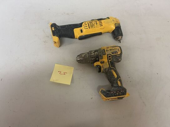 DEWAKT Skruemaskine DCD791 & DEWALT Vinkelboremaskine DCD740