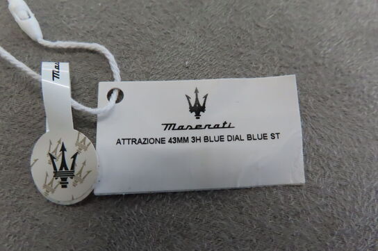 Maserati A Traguardo 45mm Herreur med Blå Skive og Blå Rem