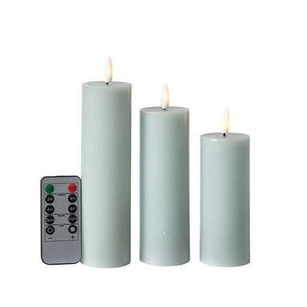 4 pk. LED-lys sæt med 3 stk. og fjernbetjening mint