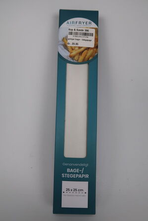 25 pk. Airfryer bagepapir/stegepapir genanvendeligt 25x25 cm