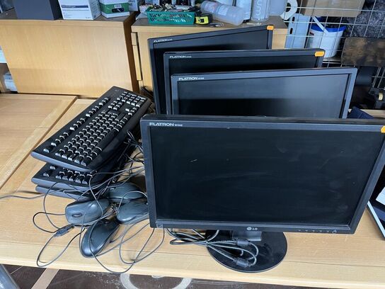 4 stk. 19" PC skærme LG  W1946S inkl. NComputing enhed