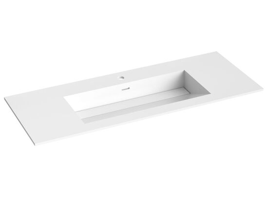 VC2 Corian enkel vask midtstilt 121x46,5cm