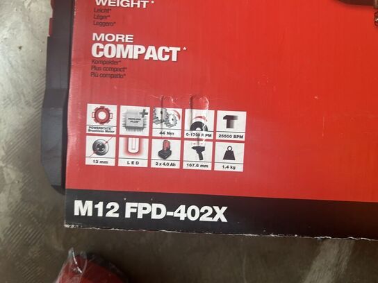 Milwaukee skruemaskine M12 FPD-402X