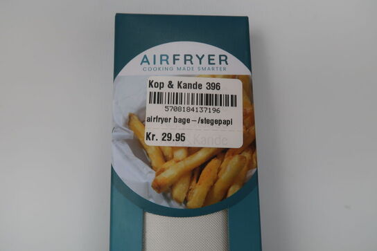 25 pk. Airfryer bagepapir/stegepapir genanvendeligt 25x25 cm