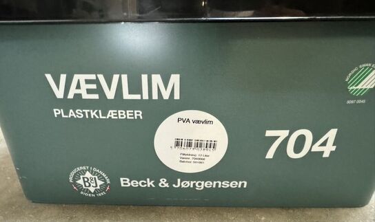 Beck & Jørgensen Vævlim Plastklæber 704 12L MOMSFRI