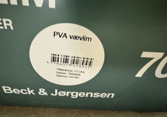 Beck & Jørgensen Vævlim Plastklæber 704 12L MOMSFRI