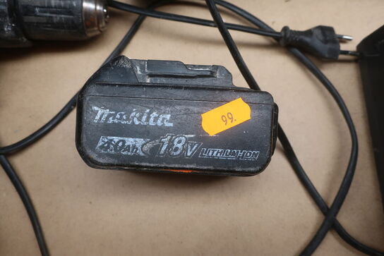 Boremaskine, sliber mv.  MAKITA  Model: DGA 506, DTD154, DJR 187, DTM 51, DC18RC