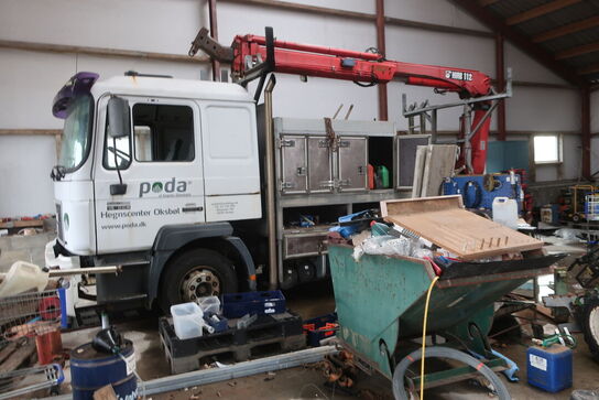 Lastbil MAN 14.224 m. HIAB kran (Se beskrivelse)