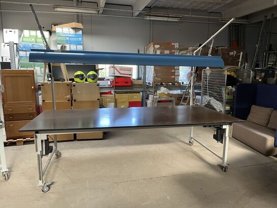 El hæve/sænkebord med lampe