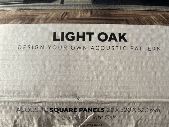 Akustikpanel 8stk (4 pakker) LIGHT OAK 52x52cm