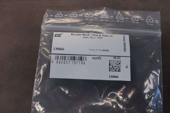 Armbånd MONTBLANC Black Nylon & Steel str. 60