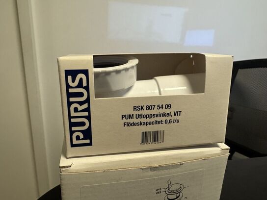 Damixa push-open-bundventil hvid & Purus vandlås/bundventil 40 mm MOMSFRI