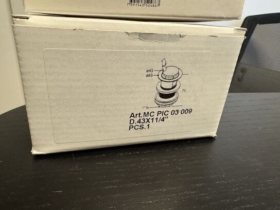 Damixa push-open-bundventil hvid & Purus vandlås/bundventil 40 mm MOMSFRI