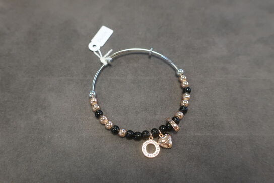 Bangle Rose Gold Black Glass Bangle