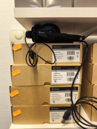 4 stk. VOXICON UC610 DUO headset (ubrugt)