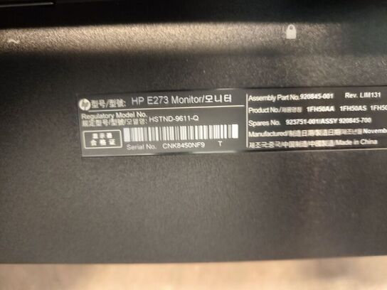 Skærm 27" HP EliteDisplay E273 IPS