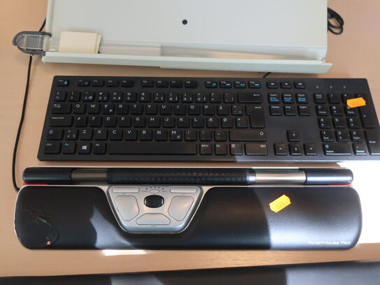 2 stk. HP EliteDisplay 27" skærme inkl. rollermouse & div. tilbehør