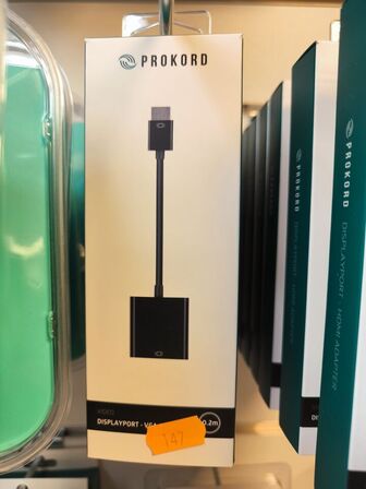 6 stk. PROKORD DisplayPort->VGA adaptere (ubrugt)