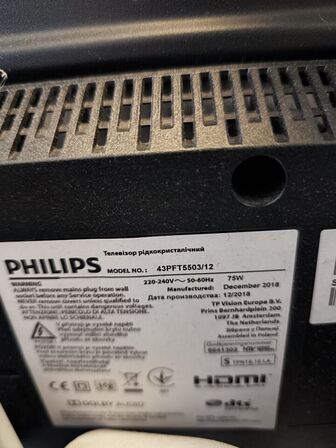 Fladskærm TV 43" PHILIPS 43PFT5503/12 inkl. headset 