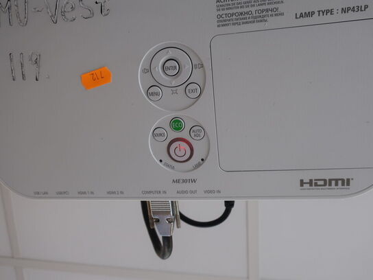 Projektor NEC ME301W inkl. lærred