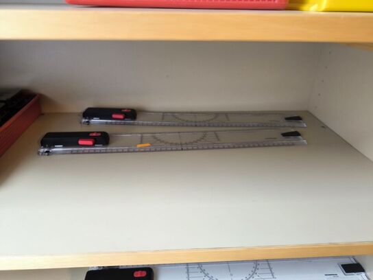 Div. linealer, passere, tegneudstyr m.v.