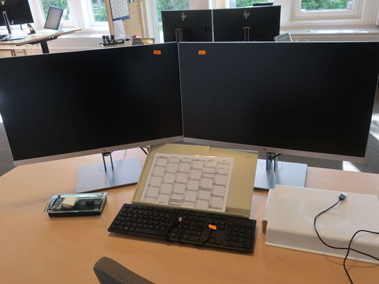 2 stk. HP EliteDisplay 27" skærme inkl. div. tilbehør