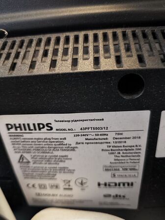 Fladskærm TV 43" PHILIPS 43PFT5503/12 inkl. headset 