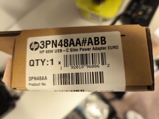 Strømforsyning/lader HP 65W USB-C 3PN48AA (ubrugt)