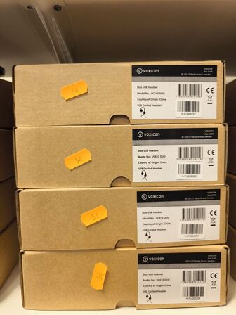 4 stk. VOXICON UC610 DUO headset (ubrugt)