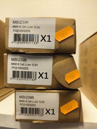 3 stk. COREPARTS MBI2396 48Wh batterier til bl.a. HP bærbar (ubrugt)