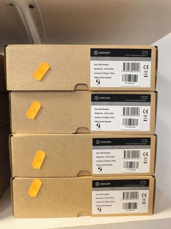 4 stk. VOXICON UC610 DUO headset (ubrugt)