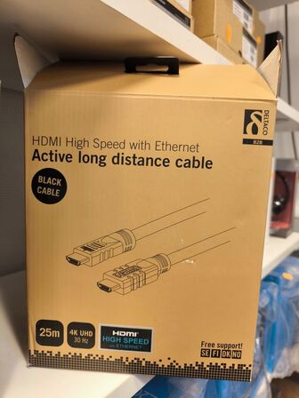 25 m. DELTACO aktivt HDMI kabel til 4K