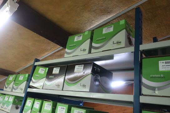 12 fag lagerreoler med indhold 