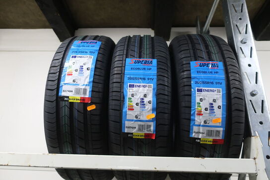 3 stk. dæk SUPERIA 205/55R16 91V